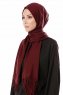 Aysel - Mörk Bordeaux Pashmina Hijab - Gülsoy