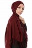 Aysel - Mörk Bordeaux Pashmina Hijab - Gülsoy