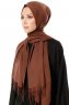 Aysel - Mörkbrun Pashmina Hijab - Gülsoy
