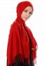 Aysel - Röd Pashmina Hijab - Gülsoy