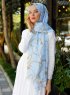 Bahr - Blå Mönstrad Hijab - Sal Evi