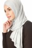 Betul - Ljusgrå 1X Jersey Hijab - Ecardin