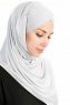 Cansu Ljusgrå 3X Jersey Hijab Sjal Ecardin 200928-4