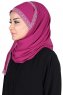 Carin - Fuchsia Praktisk Chiffon Hijab