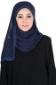 Carin - Marinblå Praktisk Chiffon Hijab
