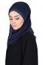 Carin - Marinblå Praktisk Chiffon Hijab