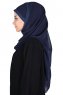 Carin - Marinblå Praktisk Chiffon Hijab