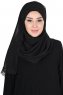 Carin - Svart Praktisk Chiffon Hijab