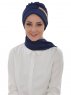 Carmen Marinblå Instant One-Piece Praktisk Hijab Ayse Turban 325423-1
