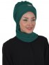 Carmen Mörkgrön Praktisk Instant One-Piece Hijab Ayse Turban 325412-1
