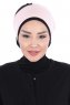 Clara - Gammelrosa & Svart Bomull Turban