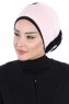 Clara - Gammelrosa & Svart Bomull Turban