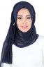 Disa - Marinblå Praktisk Chiffon Hijab