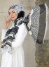 Dounia - Svart Mönstrad Hijab - Sal Evi