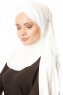 Duru - Creme & Vit Jersey Hijab