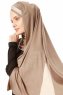 Duru - Mörk Taupe & Taupe Jersey Hijab