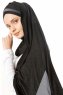 Duru - Svart & Mörkgrå Jersey Hijab