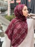 Elyas - Bordeaux Mönstrad Bomull Hijab - Mirach