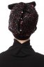 Enfleda - Svart & Bordeaux Turban