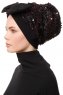 Enfleda - Svart & Bordeaux Turban