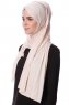 Eslem - Beige Pile Jersey Hijab - Ecardin
