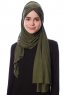 Eslem - Khaki Pile Jersey Hijab - Ecardin