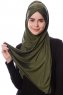 Eslem - Khaki Pile Jersey Hijab - Ecardin