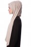 Eslem - Ljus Taupe Pile Jersey Hijab - Ecardin
