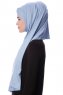 Eslem - Ljusblå Pile Jersey Hijab - Ecardin