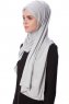 Eslem - Ljusgrå Pile Jersey Hijab - Ecardin
