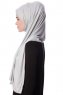 Eslem - Ljusgrå Pile Jersey Hijab - Ecardin