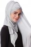 Eslem - Ljusgrå Pile Jersey Hijab - Ecardin