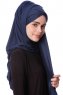 Eslem - Marinblå Pile Jersey Hijab - Ecardin