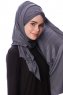 Eslem - Mörkgrå Pile Jersey Hijab - Ecardin