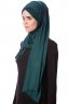 Eslem - Mörkgrön Pile Jersey Hijab - Ecardin