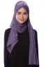 Eslem - Mörklila Pile Jersey Hijab - Ecardin