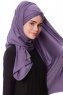 Eslem - Mörklila Pile Jersey Hijab - Ecardin