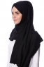 Eslem - Svart Pile Jersey Hijab - Ecardin