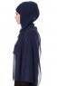 Evren - Marinblå Chiffon Hijab