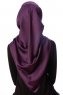 Eylul - Plommon Fyrkantig Rayon Hijab