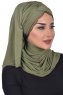 Filippa - Khaki Praktisk Bumull Hijab - Ayse Turban