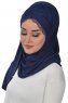 Filippa - Marinblå Praktisk Bumull Hijab - Ayse Turban