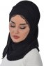 Filippa - Svart Praktisk Bumull Hijab - Ayse Turban