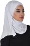 Filippa - Vit Praktisk Bumull Hijab - Ayse Turban
