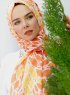 Gemila - Orange Mönstrad Hijab - Sal Evi