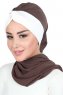 Gill - Brun & Creme Praktisk Hijab