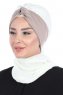 Gill - Creme & Taupe Praktisk Hijab
