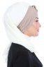 Gill - Creme & Taupe Praktisk Hijab