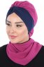 Gill - Fuchsia & Marinblå Praktisk Hijab