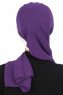 Gill - Lila & Creme Praktisk Hijab
